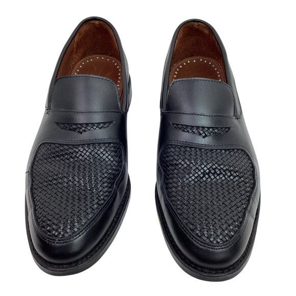 Allen Edmonds Carlsbad Mens 9.5E Leather Weave Penny Loafers Slip On Dress Shoes - Picture 2 of 14